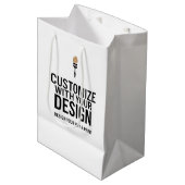 Blanco Bedrijf Branded Aangepaste Gepersonaliseerd Medium Cadeauzakje (Voorkant Gekanteld)