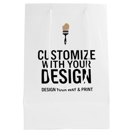 Blanco Bedrijf Branded Aangepaste Gepersonaliseerd Medium Cadeauzakje (Achterkant)