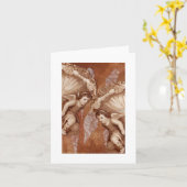 Blanco begroeting Notecard Victoriaans Putti Angel Kaart (Gele Bloem)
