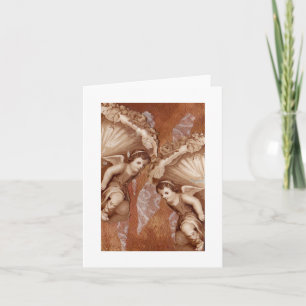 Blanco begroeting Notecard Victoriaans Putti Angel Kaart