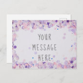 Blanco bericht van de Confetti van de Roze Partij  Uitnodiging Briefkaart (Voorkant / Achterkant)