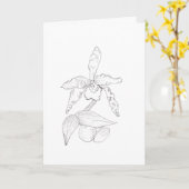 Blanco binnenkant orchidee kaart (Gele Bloem)