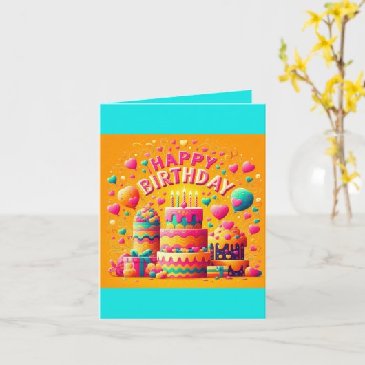 Blanco binnenkant Verjaardag Kaart (Gele Bloem)