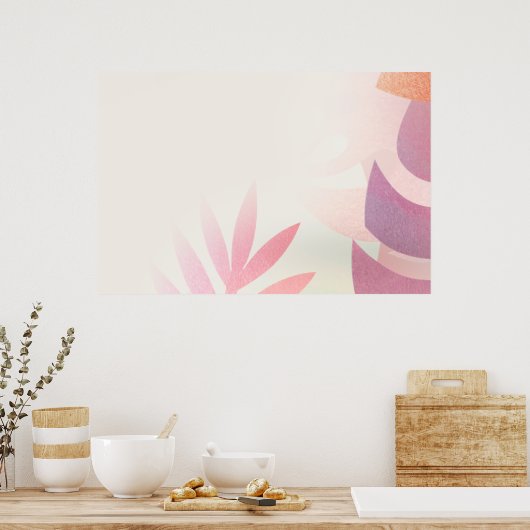 Blanco blad monstera lijst poster (Keuken)