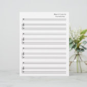 Blanco blad Music 4 Stave Bass en Piano (Staand voorkant)