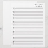 Blanco blad Music 4 Stave Bass en Piano (Voorkant / Achterkant)