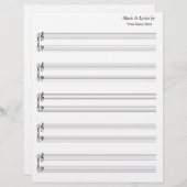 Blanco blad Muziek — Groot personeelsbestand — Tre (Voorkant / Achterkant)