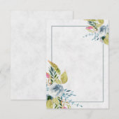 Blanco blauwe waterverf florale bruiloft Uitnodigi Kaart (Voorkant / Achterkant)