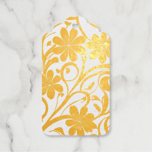 Blanco Bloemendesign op Maat Cadeaulabels (Voorkant)
