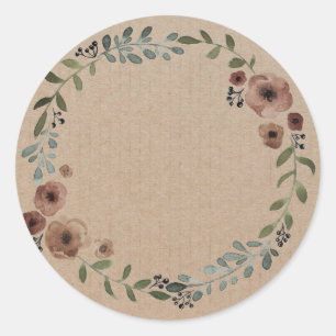Blanco bloemenslinger Label Klassieke Ronde Sticke