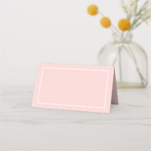 Blanco blush roze en witte bruiloft plaatskaartje