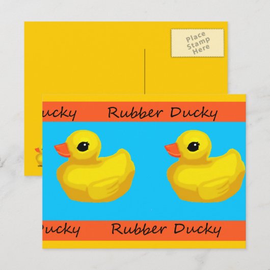 Blanco Briefkaart met rubberen deucky (Voorkant / Achterkant)