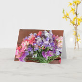 Blanco briefkaart - Sweet Peas (Gele Bloem)