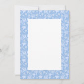 Blanco bruiloft uitnodiging - blauw porselein (Voorkant)