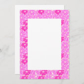 Blanco bruiloft uitnodiging - roze madeliefje (Voorkant / Achterkant)