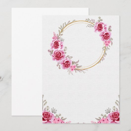 Blanco bruiloft uitnodigingskaart kaart (Voorkant / Achterkant)