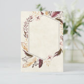 Blanco budget Boho veren bruiloft Kaart (Staand voorkant)