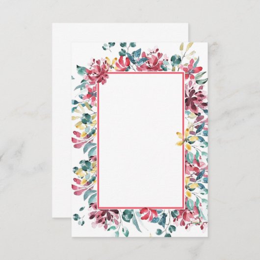 Blanco budget Bright florale bruiloft uitnodiging (Voorkant / Achterkant)