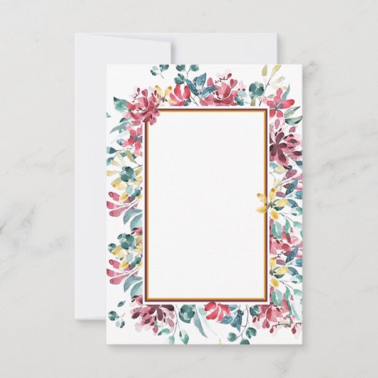 Blanco budget Bright florale bruiloft uitnodiging (Voorkant)