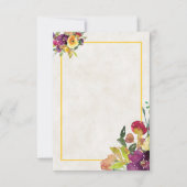 Blanco budget Burgundy en gele bruiloft Kaart (Voorkant)