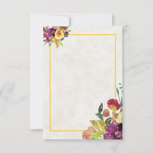 Blanco budget Burgundy en gele bruiloft Kaart (Voorkant)