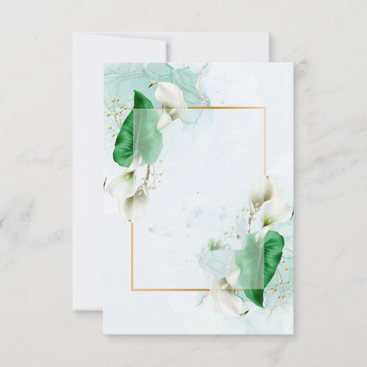 Blanco budget Elegant calla lilies bruiloft Kaart (Voorkant)