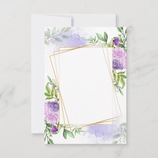 Blanco budget Elegant paarse bruiloft Kaart (Voorkant)