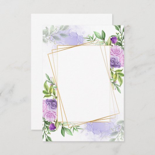 Blanco budget Elegant paarse bruiloft Kaart (Voorkant / Achterkant)