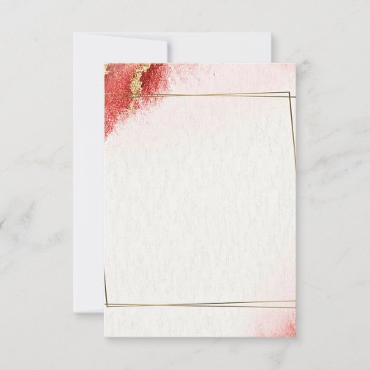 Blanco budget Elegant red and gold bruiloft Kaart (Voorkant)