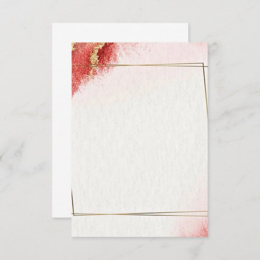 Blanco budget Elegant red and gold bruiloft Kaart (Voorkant / Achterkant)