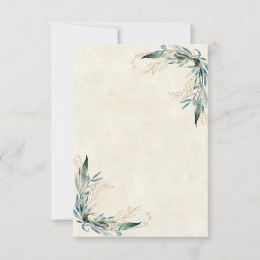 Blanco budget Eucalyptus en goudbruiloft Kaart (Voorkant)