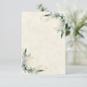 Blanco budget Eucalyptus en goudbruiloft Kaart (Staand voorkant)