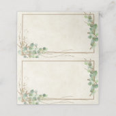 Blanco budget Eucalyptus en goudbruiloft Plaatskaartje (Buitenkant ongevouwen)
