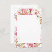 Blanco budget Fantastisch roze bloemetjesbruiloft Kaart (Voorkant / Achterkant)