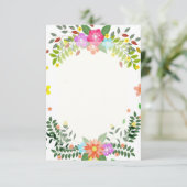 Blanco budget Floral lijst bruiloft Kaart (Staand voorkant)