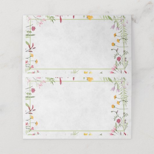 Blanco budget Garden florale bruiloft Plaatskaartje (Buitenkant ongevouwen)