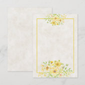 Blanco budget Gele waterverf bloembruiloft Inv Kaart (Voorkant / Achterkant)
