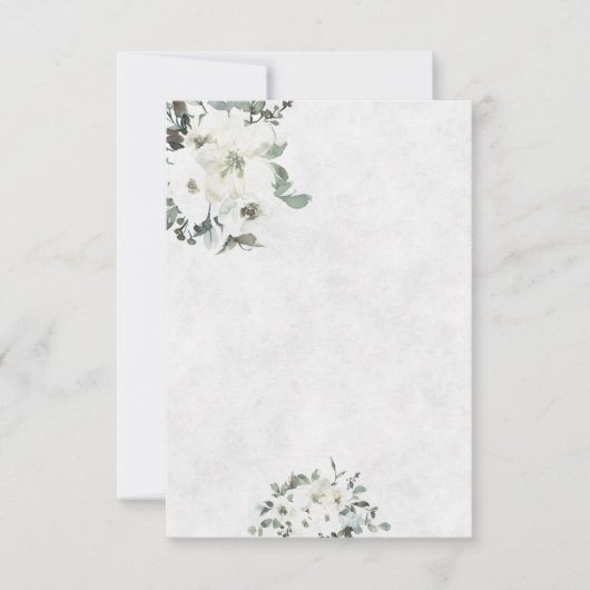 Blanco budget Ivory waterverf florale bruiloft Kaart (Voorkant)