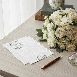 Blanco budget Ivory waterverf florale bruiloft Kaart