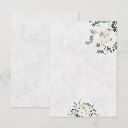 Blanco budget Ivory waterverf florale bruiloft Kaart (Voorkant / Achterkant)