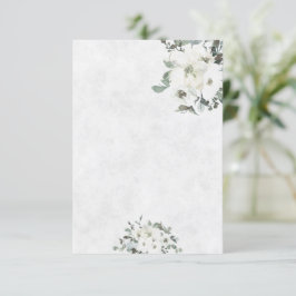 Blanco budget Ivory waterverf florale bruiloft Kaart