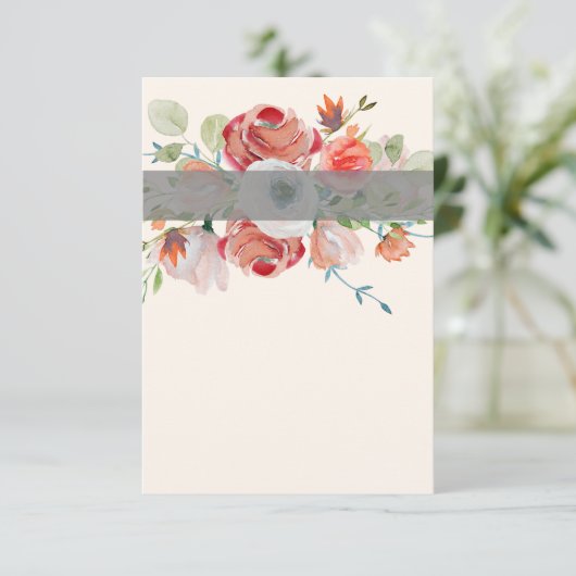 Blanco budget Lot Oranje en rood gekleurd huwelijk Kaart (Staand voorkant)