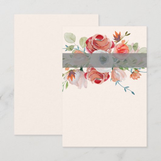 Blanco budget Lot Oranje en rood gekleurd huwelijk Kaart (Voorkant / Achterkant)