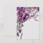 Blanco budget Mauve waterverf florale bruiloft Kaart (Voorkant / Achterkant)