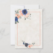 Blanco budget Peach en blue floral bruiloft Uitnod Kaart (Voorkant)