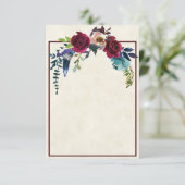 Blanco budget Red boho florale bruiloft Uitnodigin Kaart (Staand voorkant)