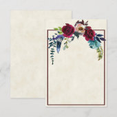 Blanco budget Red boho florale bruiloft Uitnodigin Kaart (Voorkant / Achterkant)