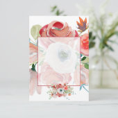 Blanco budget rood en roze bruinkse bruiloft kaart (Staand voorkant)