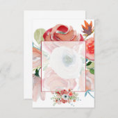 Blanco budget rood en roze bruinkse bruiloft kaart (Voorkant / Achterkant)