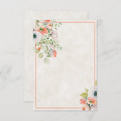 Blanco budget Roze en blauwe bloemige bruiloft Inv Kaart (Voorkant / Achterkant)